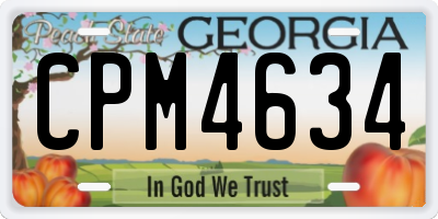 GA license plate CPM4634