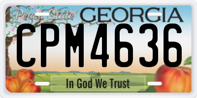 GA license plate CPM4636