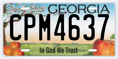 GA license plate CPM4637