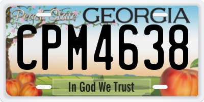 GA license plate CPM4638