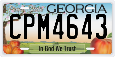 GA license plate CPM4643