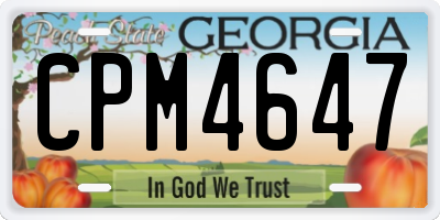 GA license plate CPM4647