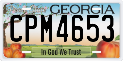 GA license plate CPM4653