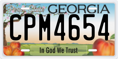 GA license plate CPM4654