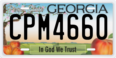 GA license plate CPM4660
