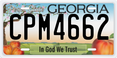 GA license plate CPM4662