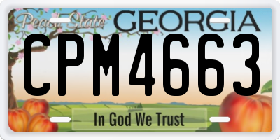 GA license plate CPM4663