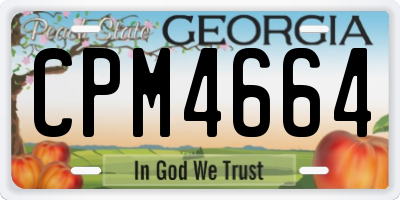 GA license plate CPM4664