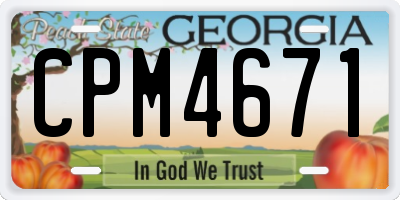 GA license plate CPM4671