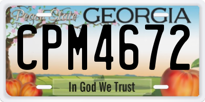 GA license plate CPM4672