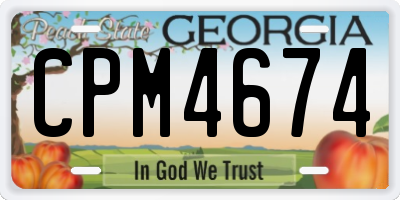 GA license plate CPM4674
