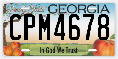 GA license plate CPM4678