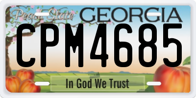 GA license plate CPM4685