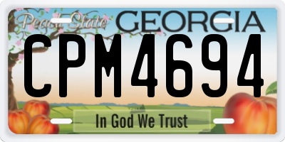 GA license plate CPM4694