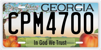 GA license plate CPM4700