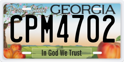 GA license plate CPM4702