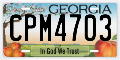 GA license plate CPM4703