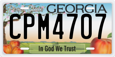 GA license plate CPM4707