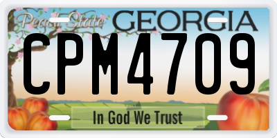 GA license plate CPM4709