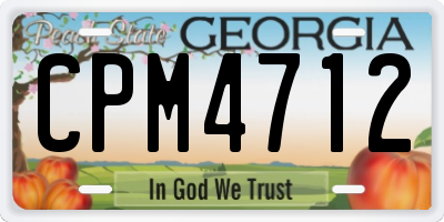 GA license plate CPM4712