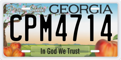 GA license plate CPM4714