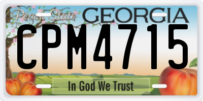 GA license plate CPM4715