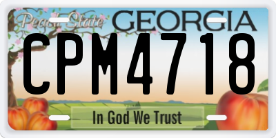 GA license plate CPM4718
