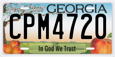 GA license plate CPM4720