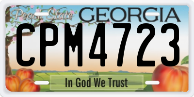 GA license plate CPM4723