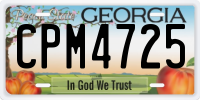 GA license plate CPM4725