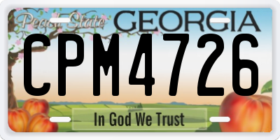 GA license plate CPM4726