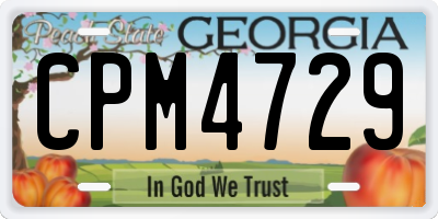 GA license plate CPM4729