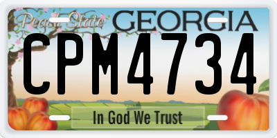 GA license plate CPM4734