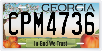 GA license plate CPM4736
