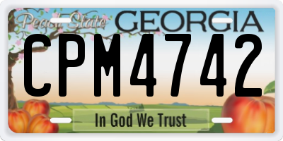 GA license plate CPM4742