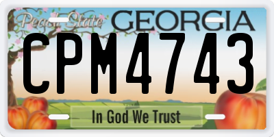 GA license plate CPM4743