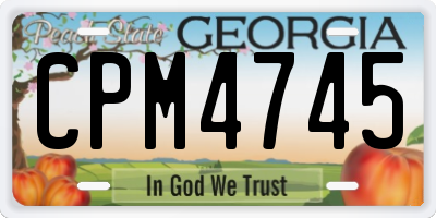 GA license plate CPM4745