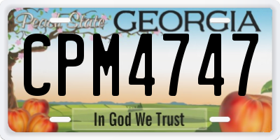 GA license plate CPM4747