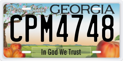 GA license plate CPM4748