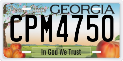 GA license plate CPM4750
