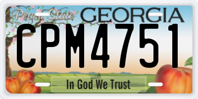 GA license plate CPM4751