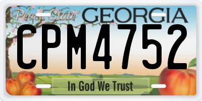 GA license plate CPM4752
