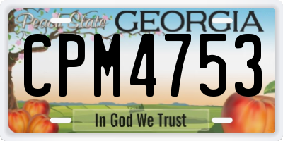 GA license plate CPM4753