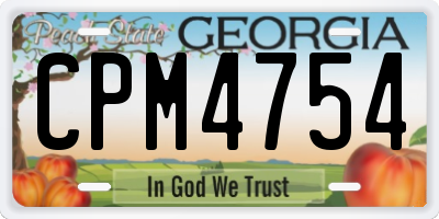GA license plate CPM4754