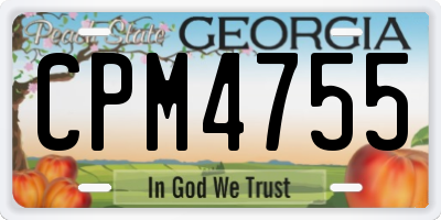 GA license plate CPM4755