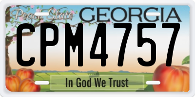 GA license plate CPM4757