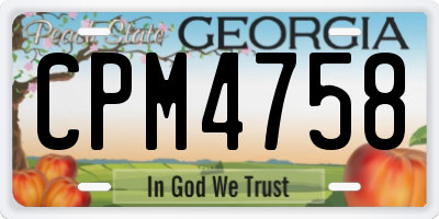 GA license plate CPM4758