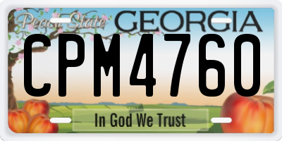 GA license plate CPM4760