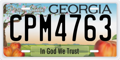 GA license plate CPM4763