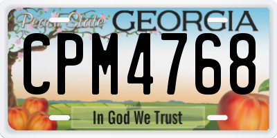 GA license plate CPM4768